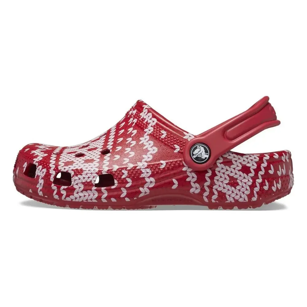 CROCS Red Christmas Sweater Clogs Toddler C6